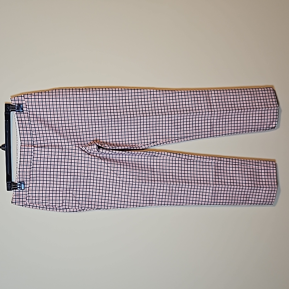 Boden Pink and Black Checked Trousers